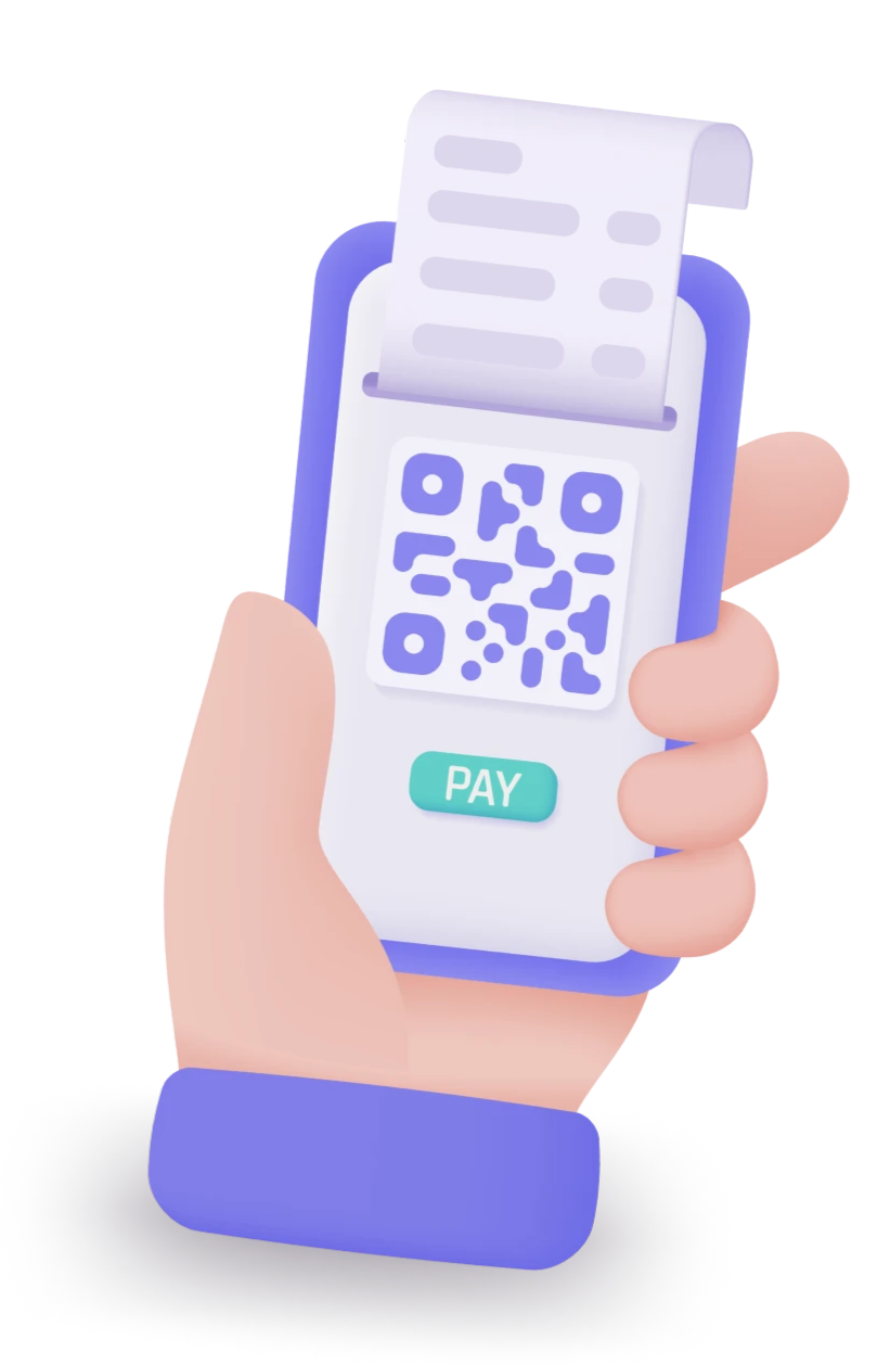 smartphone com o site da Click2Pay na tela